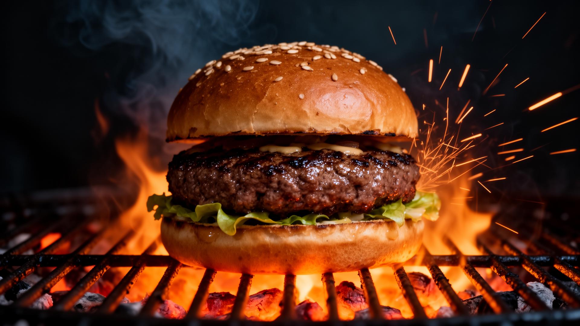 Hamburguesa premium a la parrilla